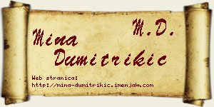 Mina Dumitrikić vizit kartica